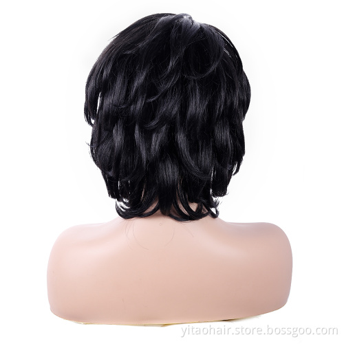 Pixie Cut Short Black Synthetic Wigs For Women With Highlights Stylish Very Short Pixie Cut Synthetic Black Natural Color Wig